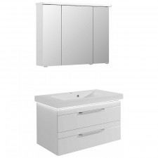 Pelipal Balto Badmöbel Set 1-3 - 92 cm, Spiegelschrank, MMWT, Fronten mit chromfarbener oder schwarzer Einlage- B: 920 H: - T: 512