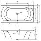 Riho Easypool Whirlpool/elektronische Steuerung Lima 190 x 90, Skizze